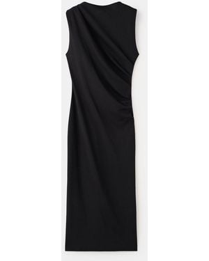 Mango Long Draped Dress - Black