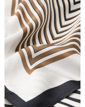 Mango Geometric Stripe-Print Scarf - Multicolour