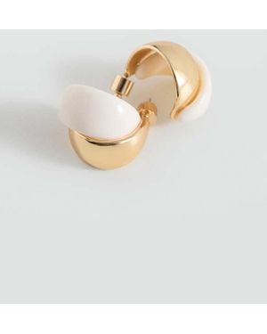 Mango Mixed Resin Earrings - White
