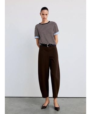 Mango Layered Knit Jumper With Shirt - White