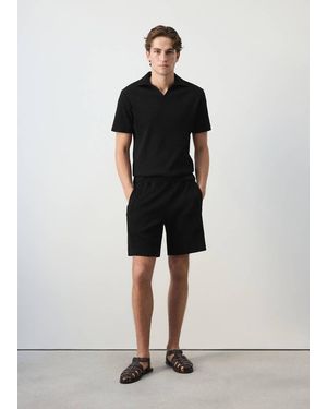 Mango Regular Fit-Poloshirt Aus 100 Baumwolle - Schwarz