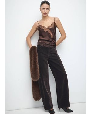 Mango Jeans Balloon Velluto Cioccolato - Marrone