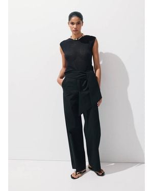 Mango Bow Straight Trousers - Black