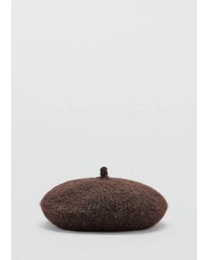 Mango Wool-Blend Beret - Brown