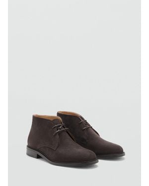 Mango Stivaletti Pelle Crosta Di Cuoio Marrone