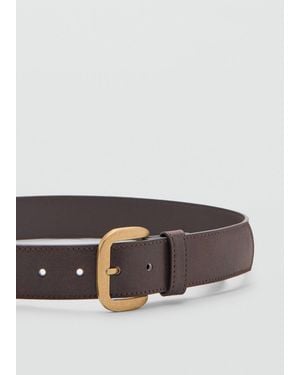 Mango Square Buckle Belt - Grey