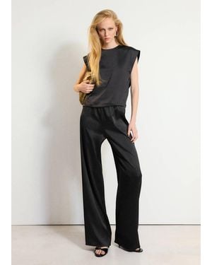 Mango Blusa Raso Senza Maniche Nero