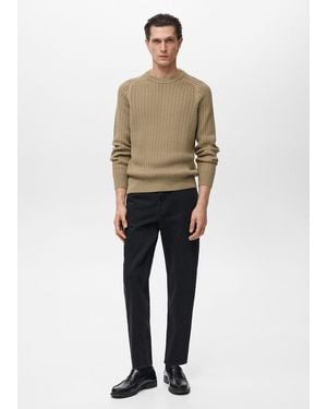 Mango 100% Cotton Braided Jumper - Natural