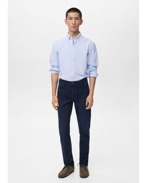 Mango Patrick Slim-Fit Dark-Wash Jeans - Blue