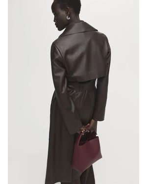 Mango Mini Shopper Bag With Buckle - Purple