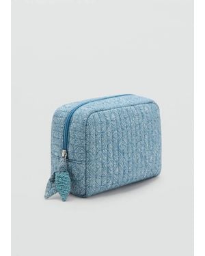 MANGO TEEN Printed Cosmetic Bag - Blue