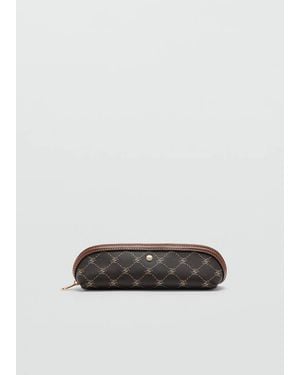 Mango Zip Case With Printed Logo - Multicolour