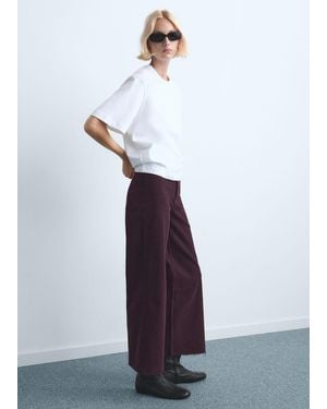 Mango Catherin Culotte High-Rise Jeans - White