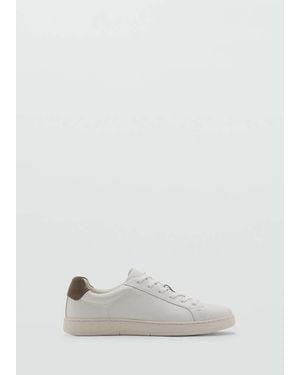 Mango Sneaker Pelle Inserto Contrasto Bianco