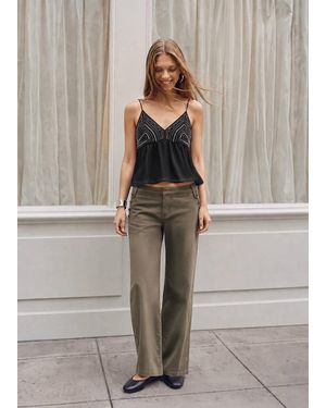 MANGO TEEN Beaded Detail Strappy Top - Black