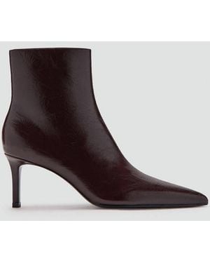 Mango Pointed Heel Ankle Boot - Brown