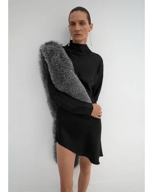 Mango Faux-Fur Scarf - Blue