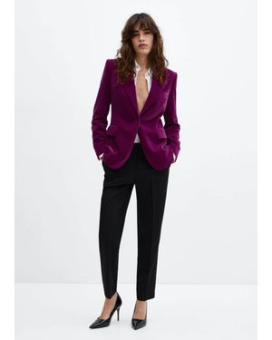Mango Velvet Blazer - Red