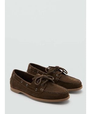 Mango Scarpe Barca Pelle Marrone