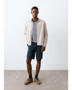 MANGO TEEN Cotton Bermuda Shorts - White