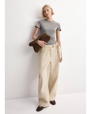 Mango Washed-Effect Cotton T-Shirt - Natural