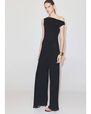 Mango Draped Asymmetric Playsuit - Blue