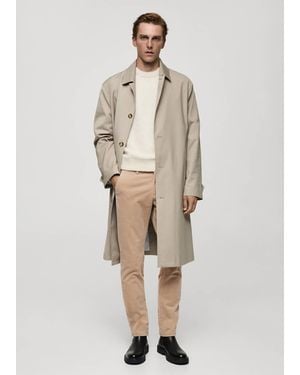 Mango Cotton Corduroy Slim-Fit Pants - White