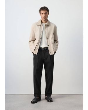 Mango Water-Repellent Jacket With Pockets - White