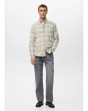Mango 100% Cotton Flannel Checkered Shirt - Multicolor