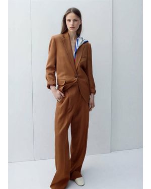 Mango Blazer Completo Dritto Rosso Mattone - Marrone