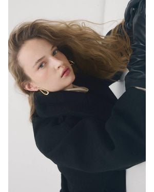 Mango Twisted Hoop Earrings - Black
