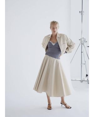 Mango Flared Midi-Skirt - White