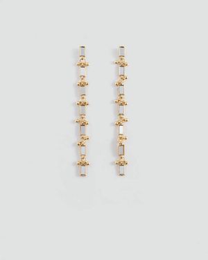 MANGO TEEN Long Mirror Earrings - Metallic