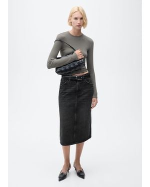 Mango Midi Denim Skirt - Multicolor