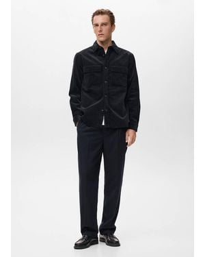 Mango Corduroy Overshirt With Pockets - Green
