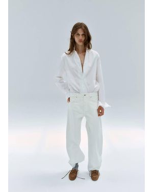 Mango Jeans Balloon Vita Media Bianco Sporco