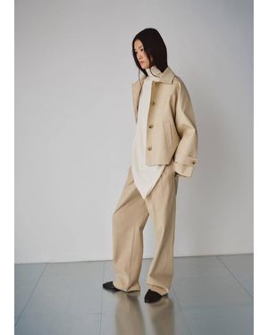 Mango Oversized Short Trench - Grey