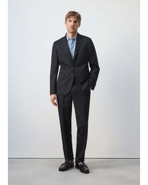 Mango Amalfi Slim Fit Suit Jacket - Blue