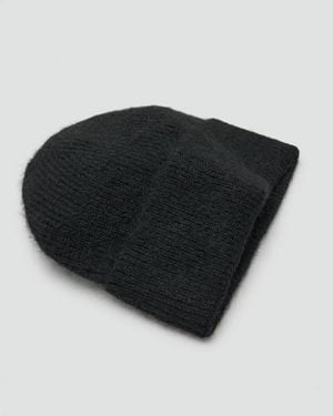 Mango Rib-Knit Cap - Black