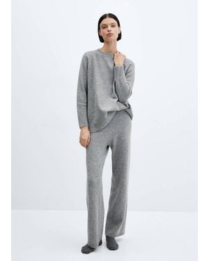 Mango Long Knitted Trousers - Grey