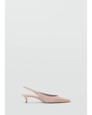 Mango Suede Kitten Heel Shoe - White