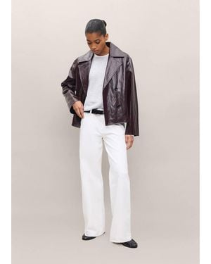 MANGO TEEN Faux Leather Jacket With Lapel - Red