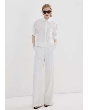 Mango Pearl Pocket Shirt - White