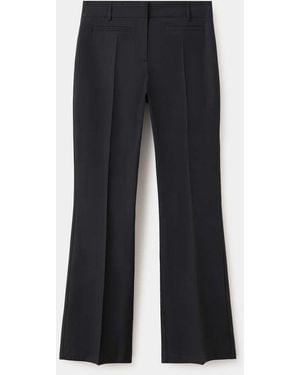 Mango Straight-Leg Trousers With Seam Detail - Black