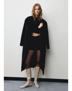 Mango Cardigan With Rhinestone Collar - Black