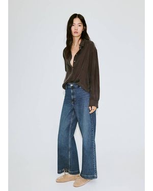 Mango Catherin Culotte High-Rise Jeans - Blue