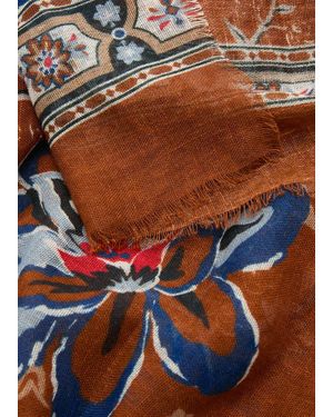 Mango Floral Print Scarf - Blue