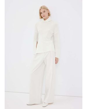 Mango Turtleneck Knit Jumper - White