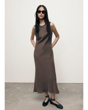 Mango Modal Midi-Dress - Brown