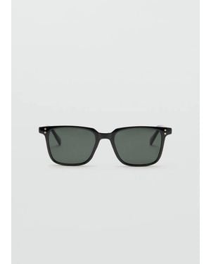 Mango Rectangular-Frame Sunglasses - Black